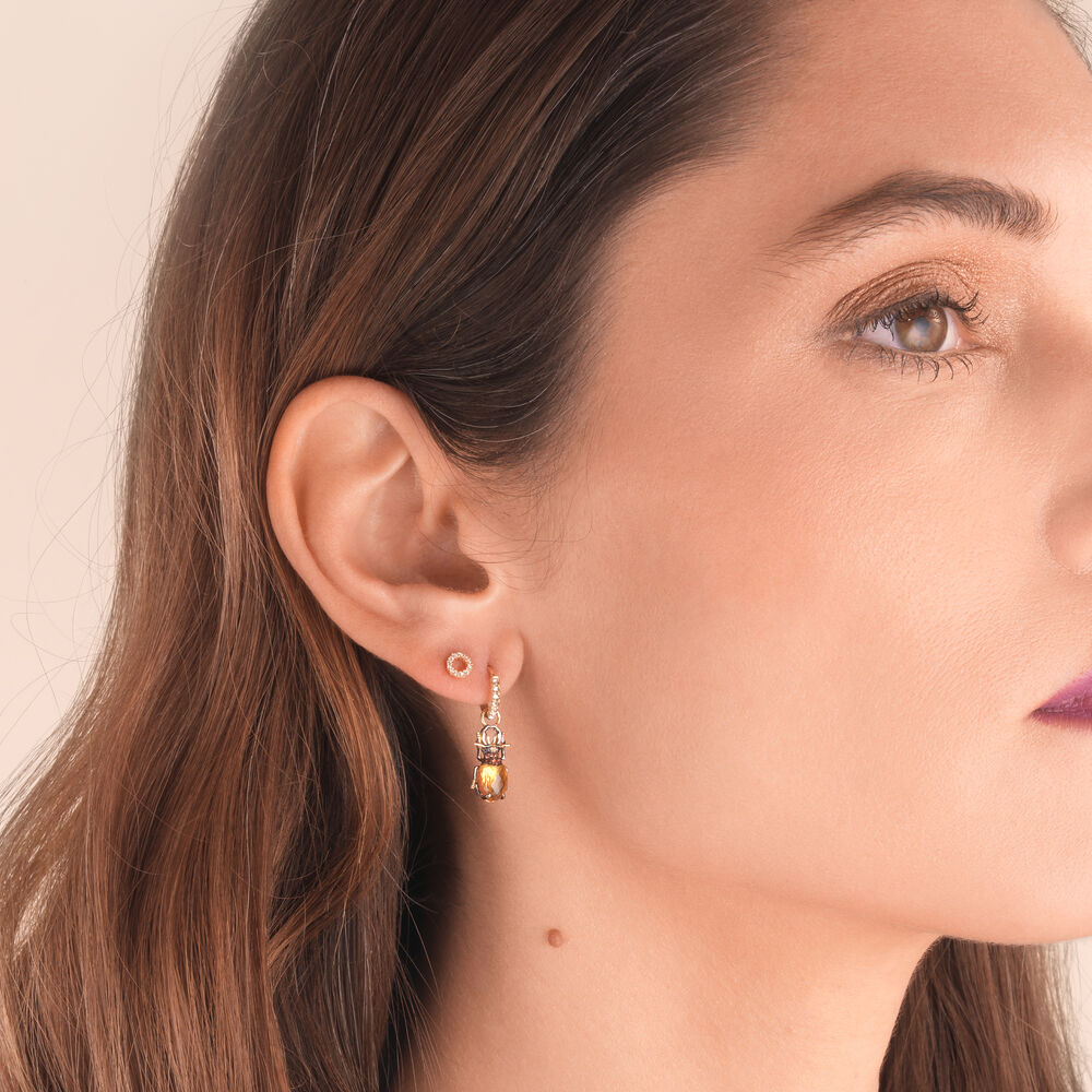 18ct Yellow Gold Citrine Beetle Earring Drop | Annoushka jewelley